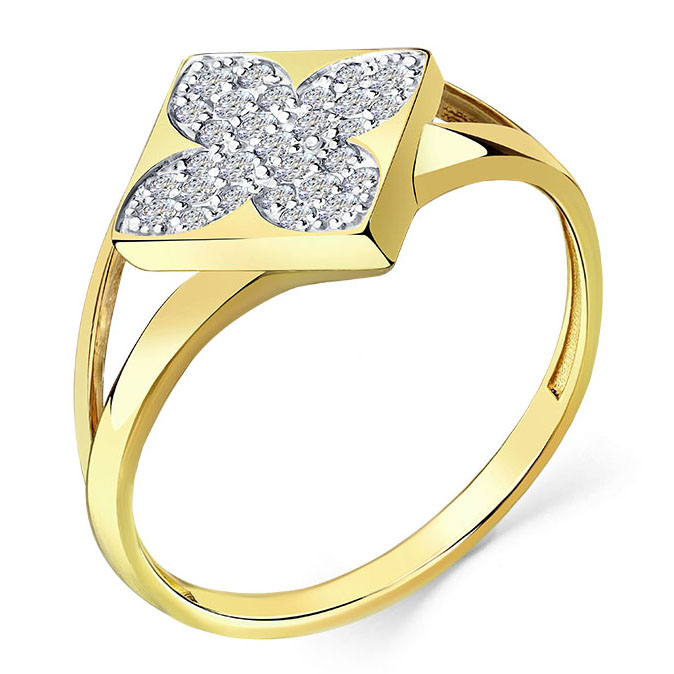 Кольцо, золото, фианит, 001-0784-0001-021